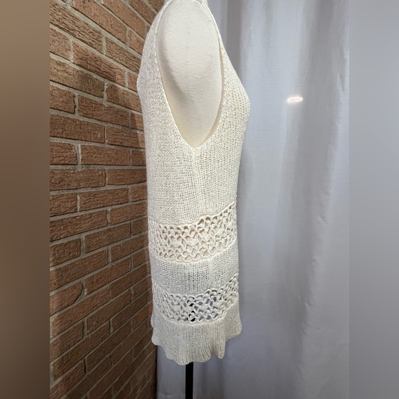Preston & York Ivory Cream Crochet tank tunic - small - Picture 3 of 7